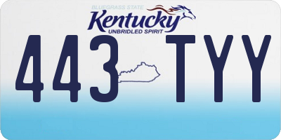 KY license plate 443TYY