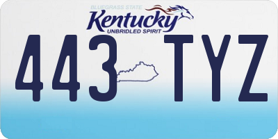 KY license plate 443TYZ