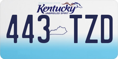 KY license plate 443TZD
