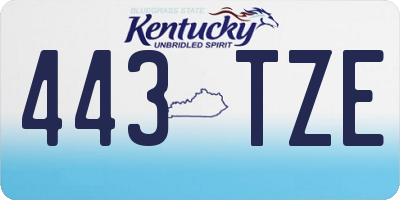 KY license plate 443TZE