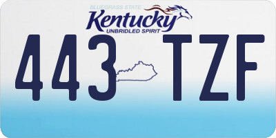 KY license plate 443TZF