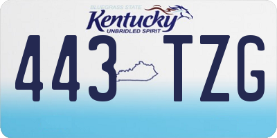 KY license plate 443TZG