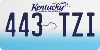KY license plate 443TZI