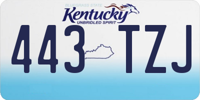 KY license plate 443TZJ