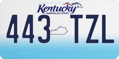 KY license plate 443TZL