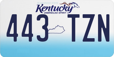 KY license plate 443TZN