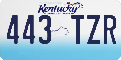 KY license plate 443TZR