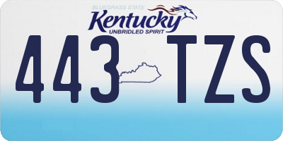KY license plate 443TZS