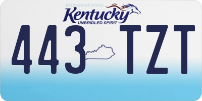 KY license plate 443TZT