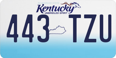 KY license plate 443TZU
