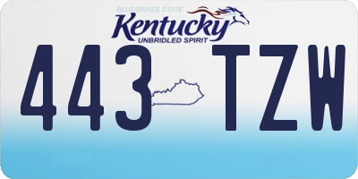 KY license plate 443TZW