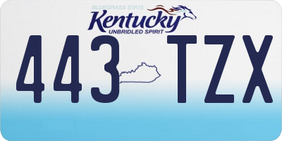 KY license plate 443TZX