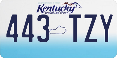 KY license plate 443TZY