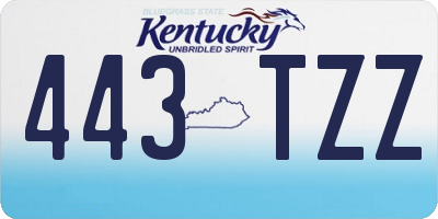 KY license plate 443TZZ