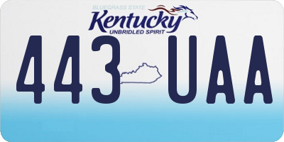 KY license plate 443UAA