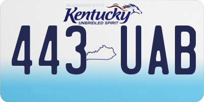 KY license plate 443UAB