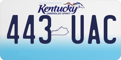 KY license plate 443UAC