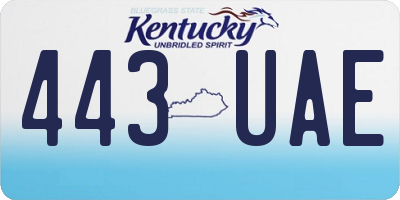 KY license plate 443UAE