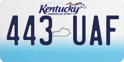 KY license plate 443UAF