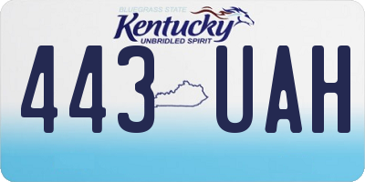 KY license plate 443UAH