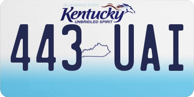 KY license plate 443UAI