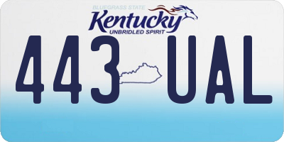KY license plate 443UAL