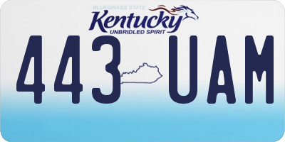 KY license plate 443UAM