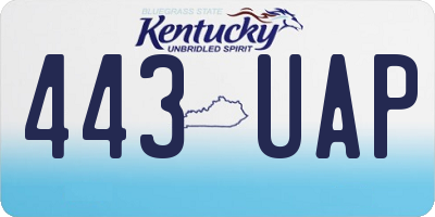 KY license plate 443UAP