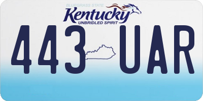 KY license plate 443UAR