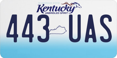 KY license plate 443UAS