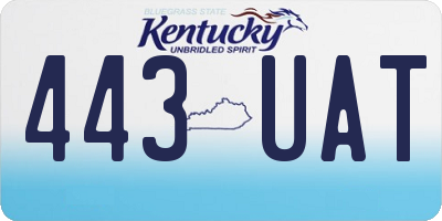 KY license plate 443UAT
