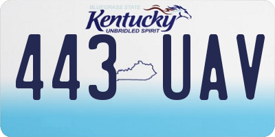 KY license plate 443UAV