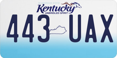 KY license plate 443UAX