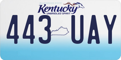 KY license plate 443UAY