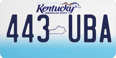 KY license plate 443UBA