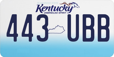KY license plate 443UBB