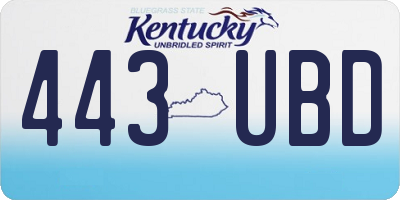 KY license plate 443UBD