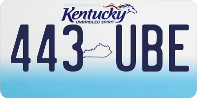 KY license plate 443UBE
