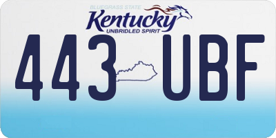 KY license plate 443UBF