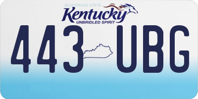 KY license plate 443UBG