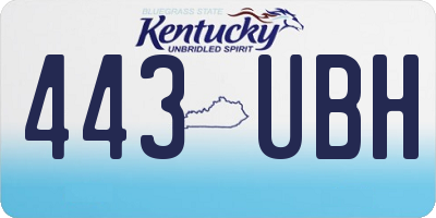 KY license plate 443UBH