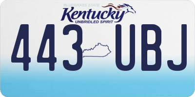 KY license plate 443UBJ