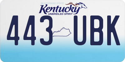 KY license plate 443UBK