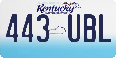 KY license plate 443UBL