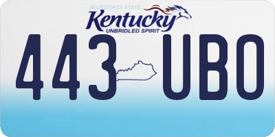KY license plate 443UBO