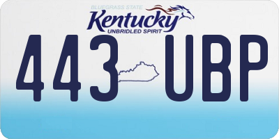 KY license plate 443UBP