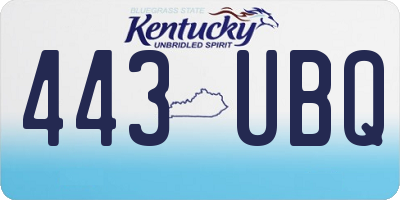 KY license plate 443UBQ