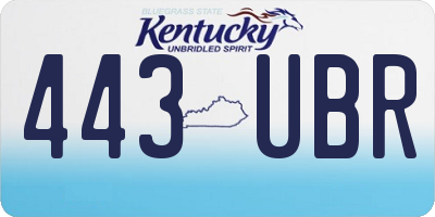 KY license plate 443UBR