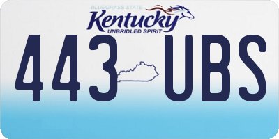 KY license plate 443UBS