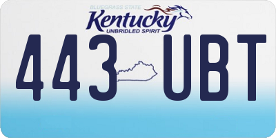 KY license plate 443UBT
